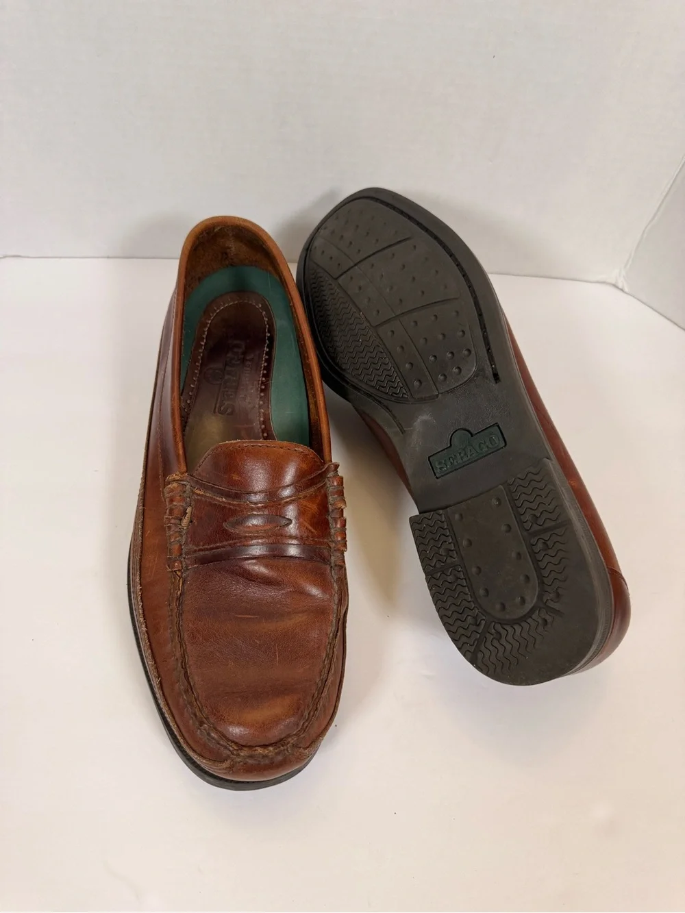 Sebago Tan Leather Penny Loafers - Classic Slip-On Style